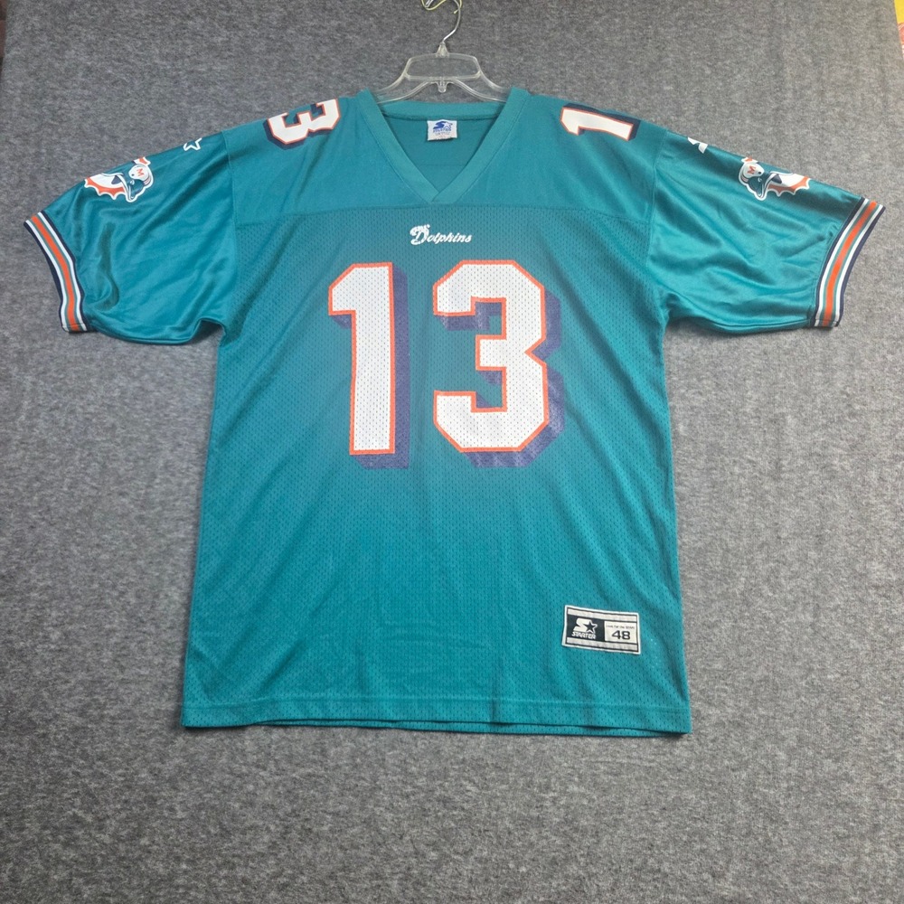 Vintage Miami Dolphins Dan Marino Starter Jersey Mens 48/L Teal 13 90s NFL